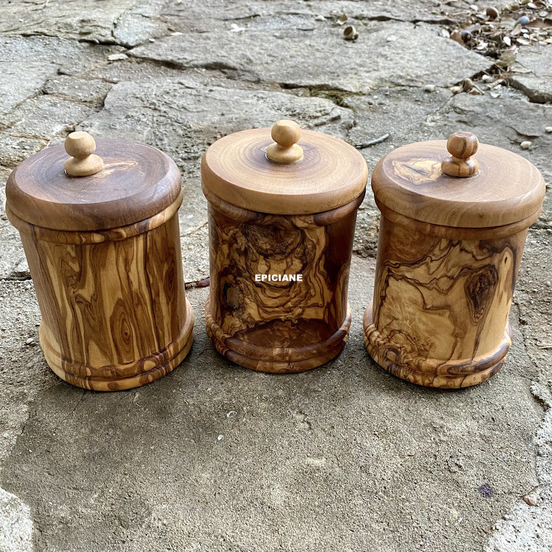 Boîtes à épices en bois d'olivier