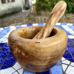Mortier en bois d'olivier diamètre 10 cm