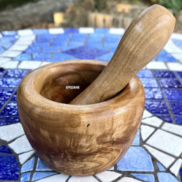 Mortier en bois d'olivier diamètre 8 cm