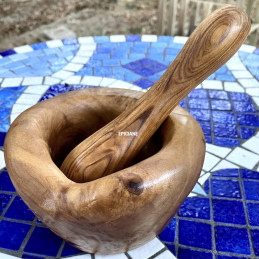 Mortier en bois d'olivier diamètre 12 cm